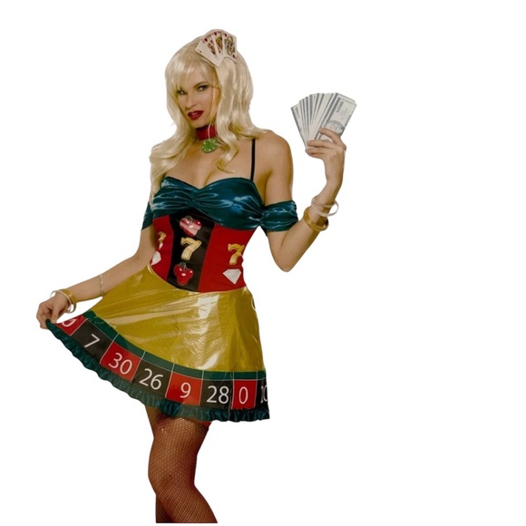Lady Luck Roulette Gambling Casino costume size M set of 5 - Picture 10 of 11